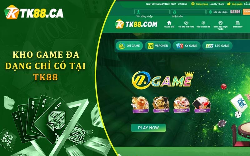 Kho game đa dạng chỉ có tại TK88