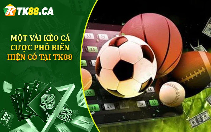 Một vài kèo cá cược phổ biến hiện có tại TK88
